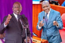 Collage photo of President William Ruto and Kakamega Senator Boni Khalwale.